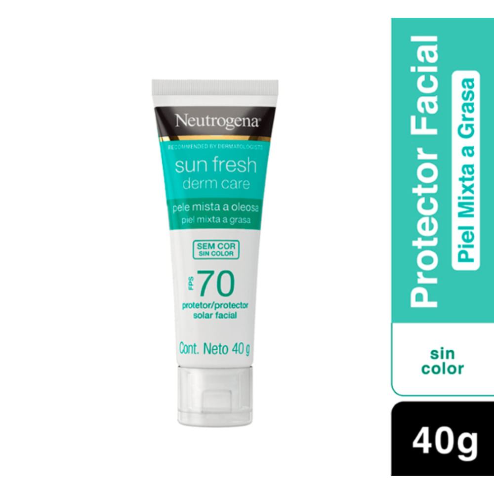 Neutrogena Sun Fresh Derm Care Protector Solar FPS70 Sin Color - Frasco 40 g