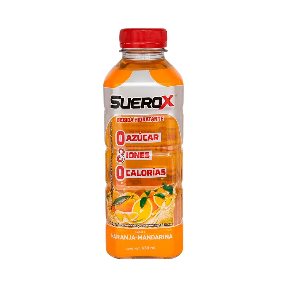 Suerox Bebida Hidratante Sabor Mora Naranja Mandarina - Frasco 630 ml