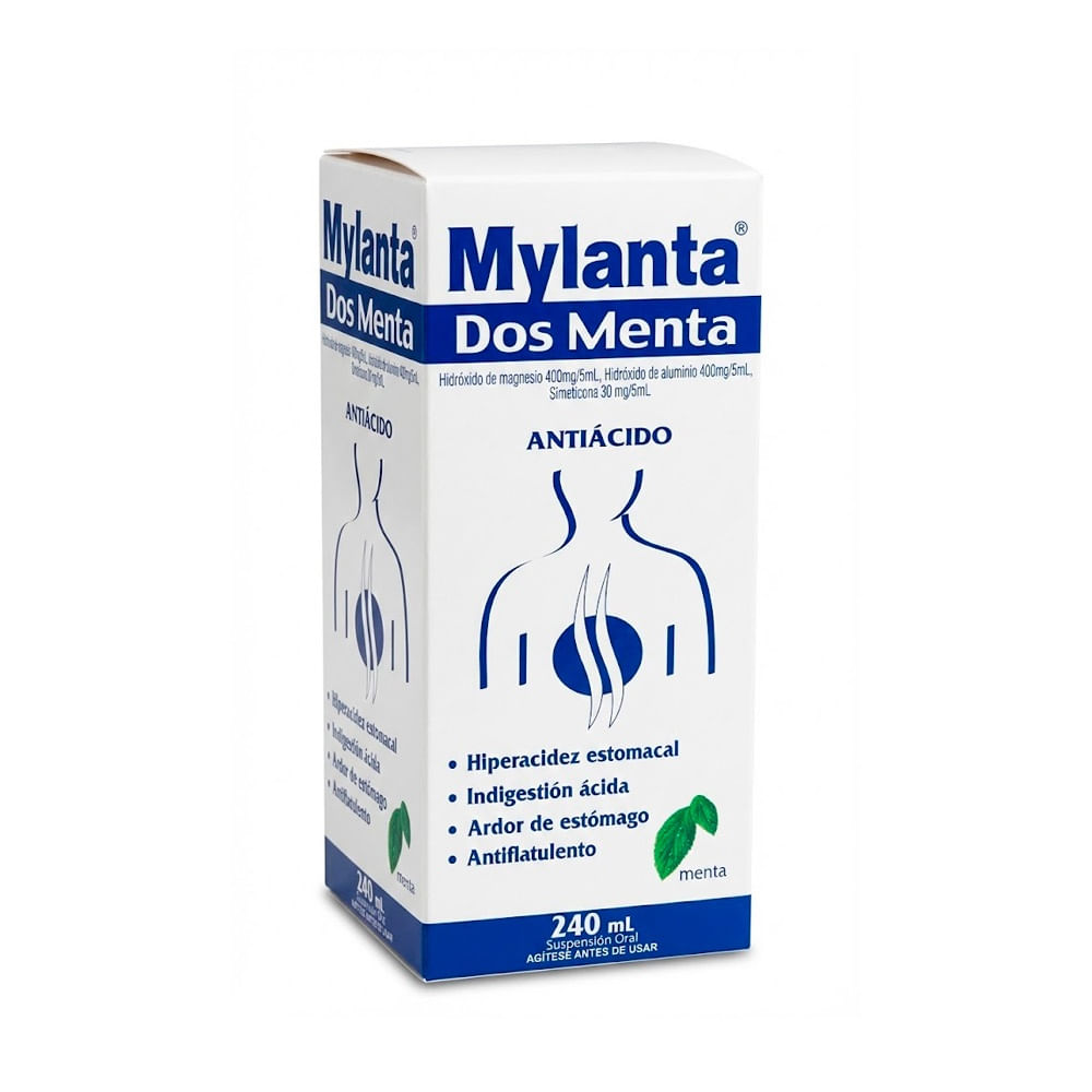 Mylanta Dos 400 mg + 400 mg + 30 mg/5 ml Suspensión Oral - Frasco 240 ml