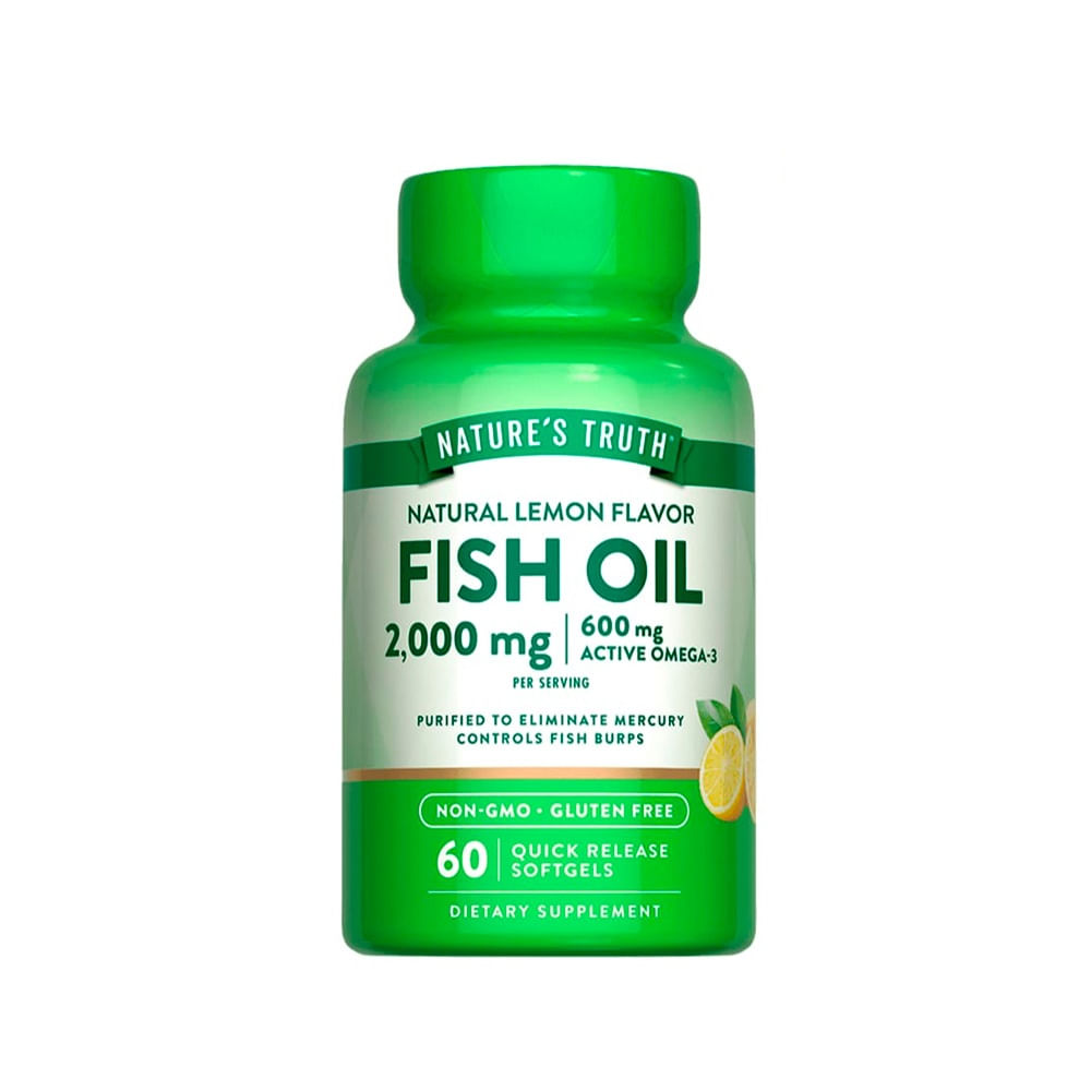 Nature's Truth Fish Oil Natural 2000 mg Cápsulas Blandas - Frasco 60 und