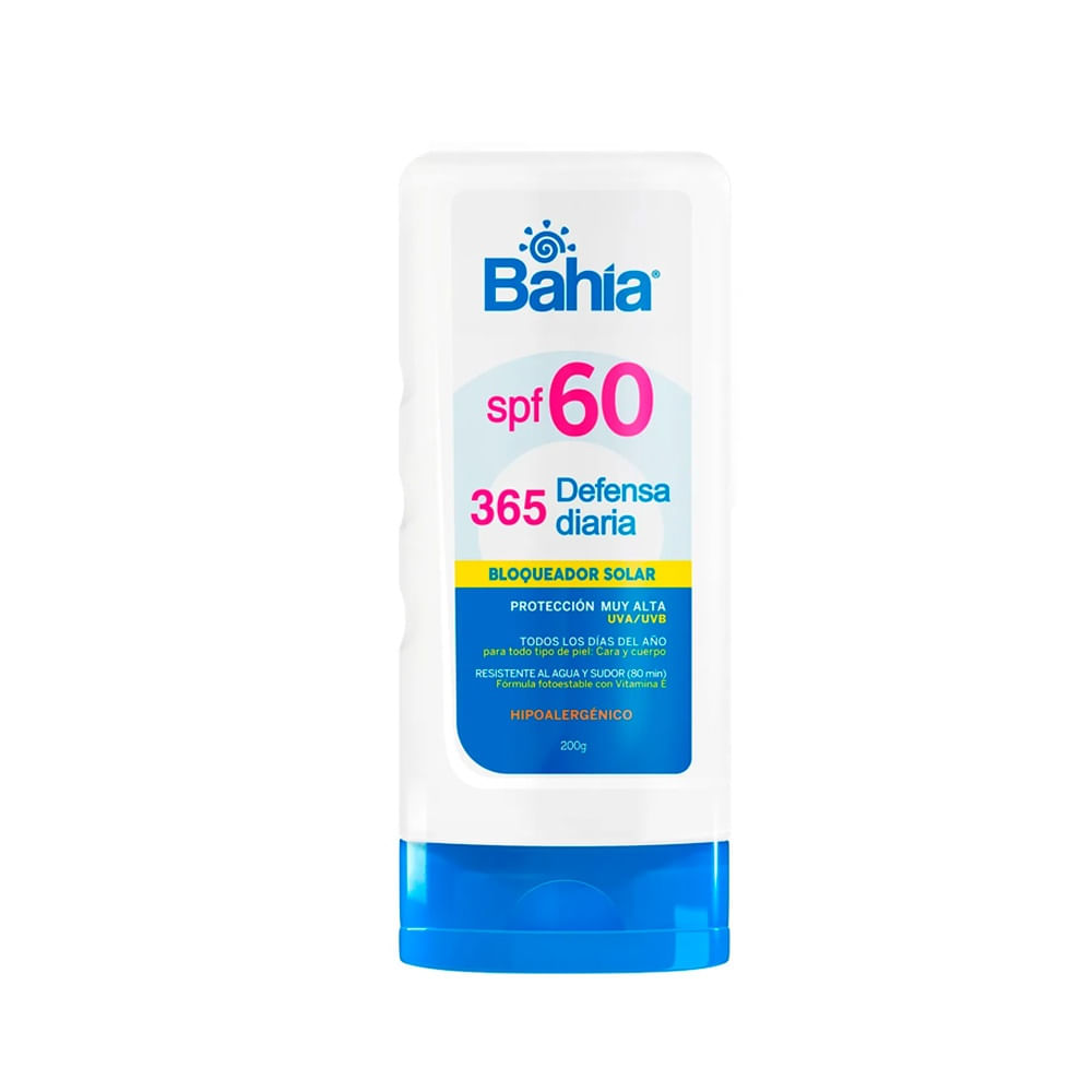Bahía 365 Defensa Diaria Bloqueador Solar SPF60 - Frasco 200 g