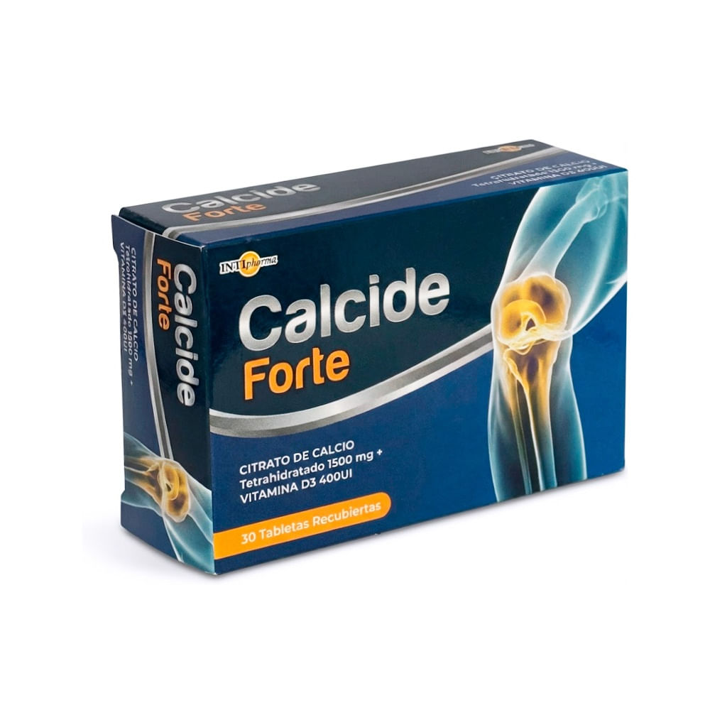 Calcide Forte 1 500 mg + 400 UI Tabletas Recubiertas - Caja 30 und