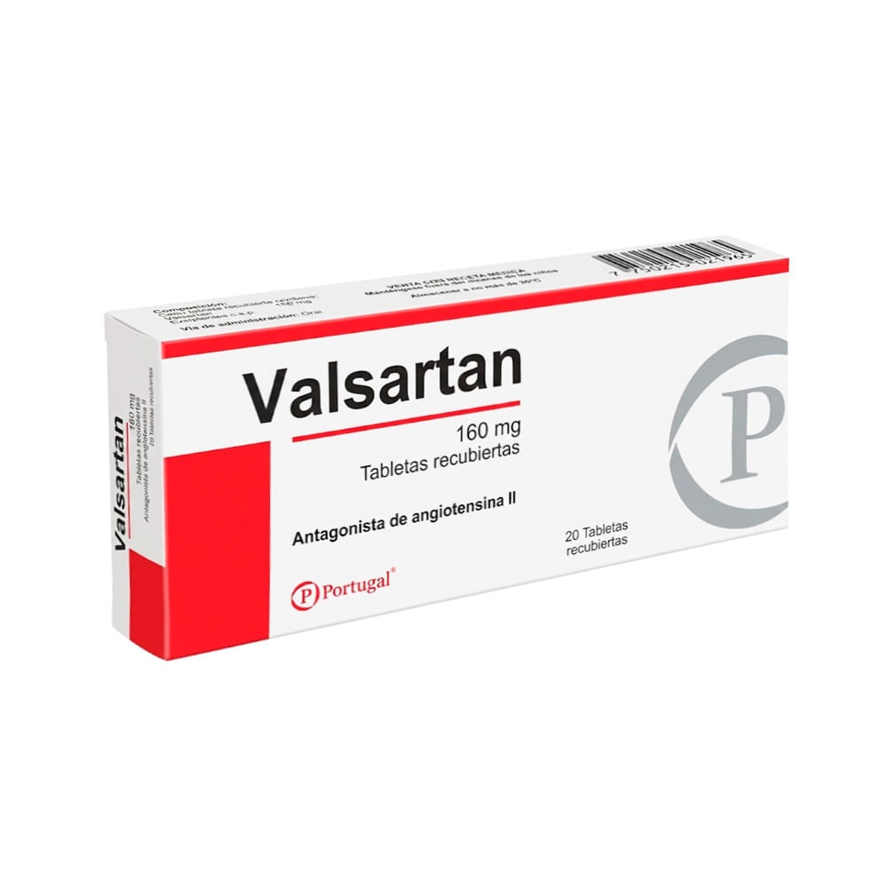 Valsartan 160 mg PT Tabletas Recubiertas - Caja 20 und