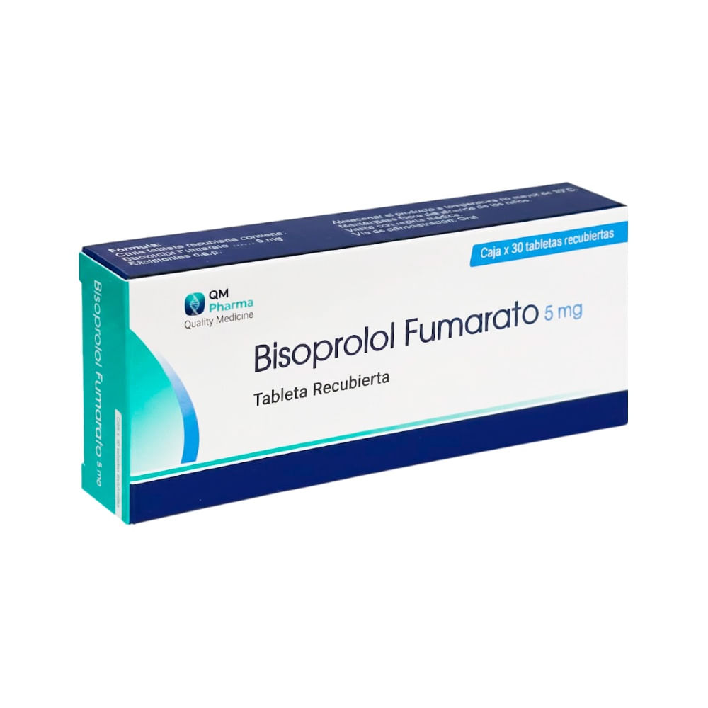 Bisoprolol Fumarato 5 mg QM Tabletas Recubiertas - Caja 30 und