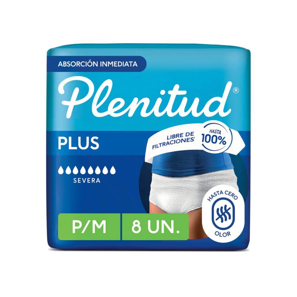 Plenitud Protect Plus Ropa Interior Desechable Adultos Talla P/M - Bolsa 8 und