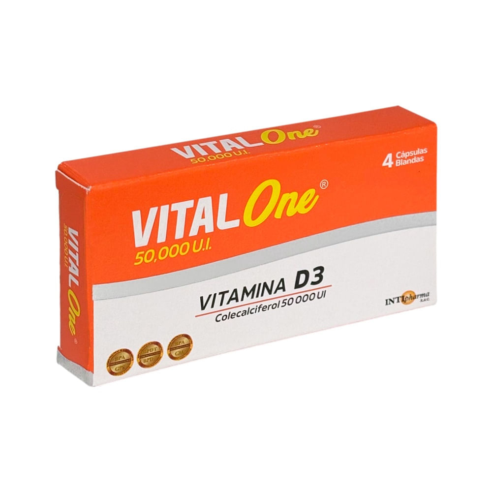 Vital One 50 000 UI Cápsulas Blandas - Caja 4 und