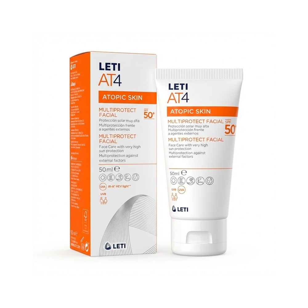 Leti AT4 Multiprotect Facial SPF50+ - Frasco 50 ml
