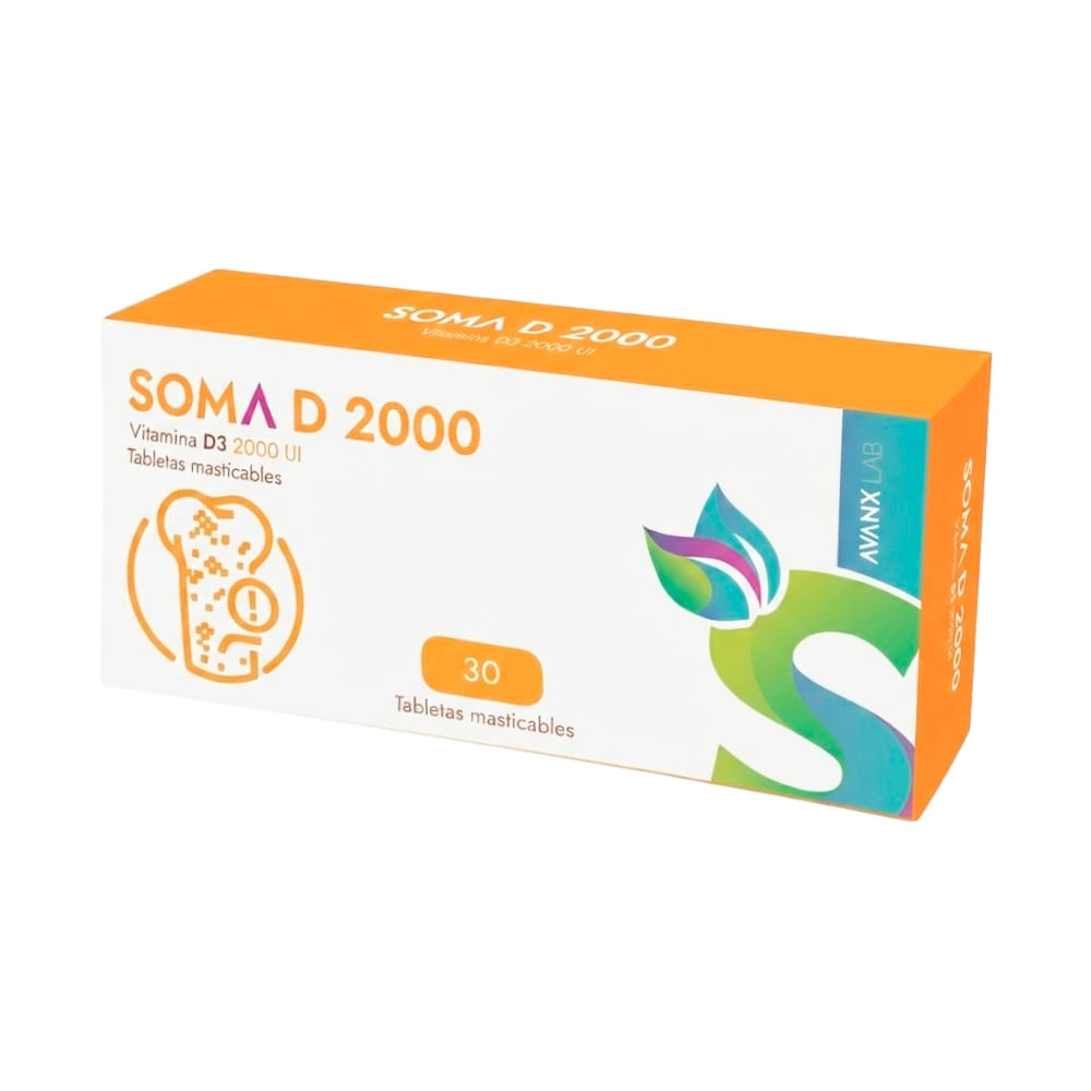 Soma D 2000 UI Tabletas Masticables - Caja 30 und