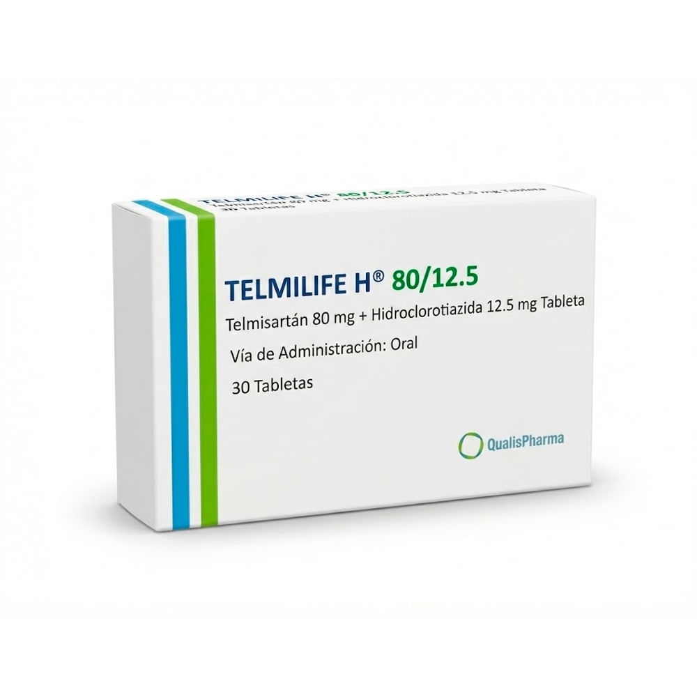 Telmilife H 80 mg + 12.5 mg Tabletas - Caja 30 und
