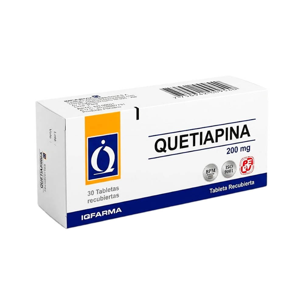 Quetiapina 200 mg IQ Tabletas Recubiertas - Caja 30 und