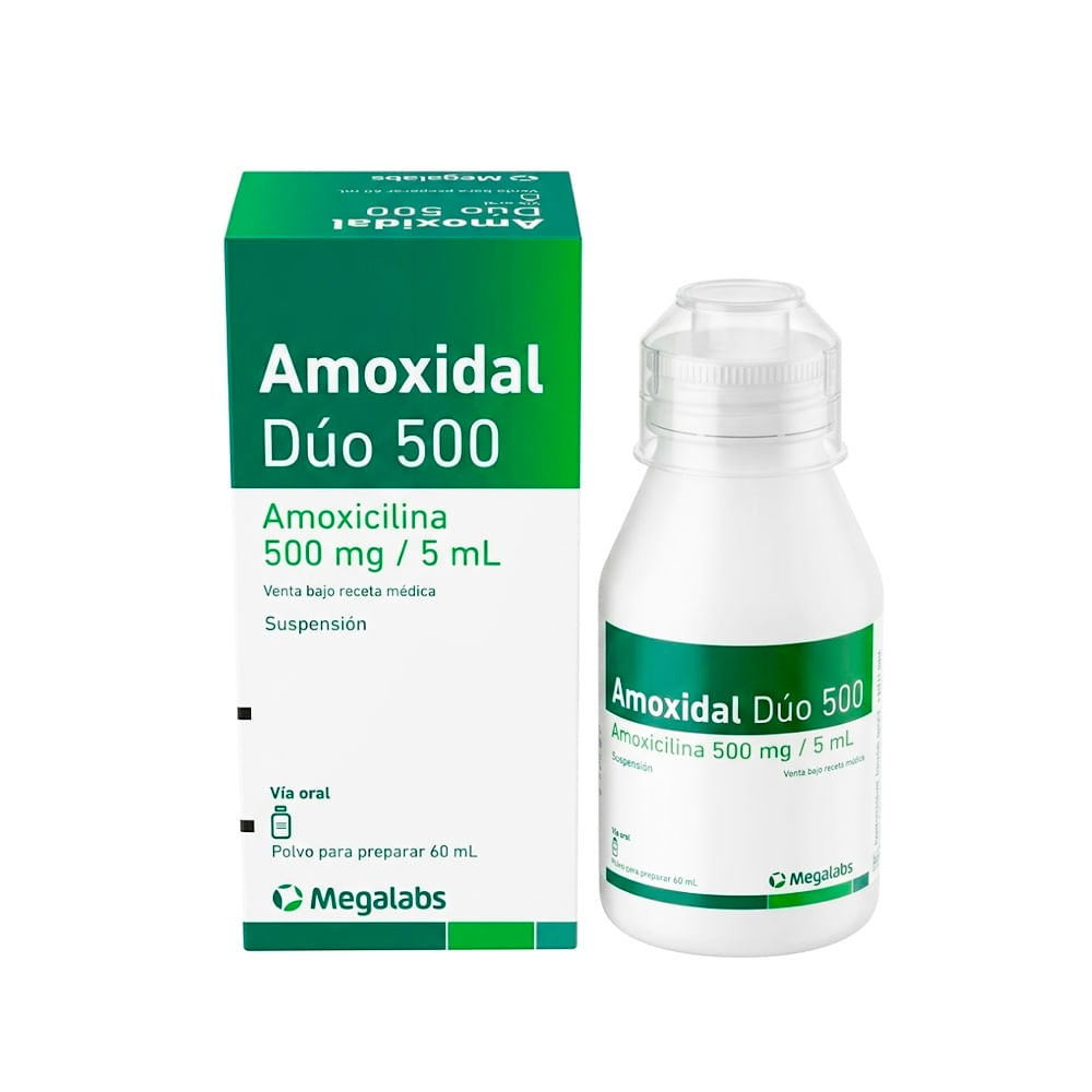 Amoxidal Dúo 500 mg/5 ml Polvo para Suspensión Oral - Frasco 60 ml