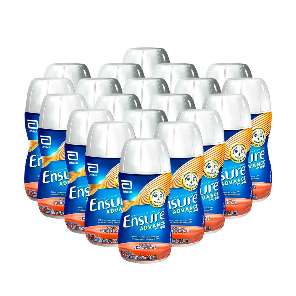 Pack x 20 Ensure Advance con HMB Bebible Sabor Chocolate 220 ml c/u