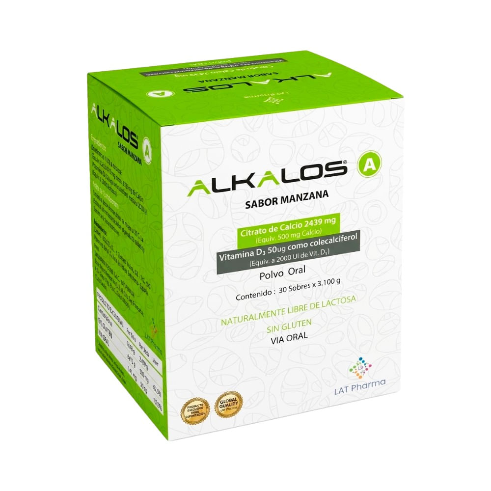 Alkalos A 2 439 mg + 50 mcg Polvo Oral Sabor Manzana - Caja 30 und