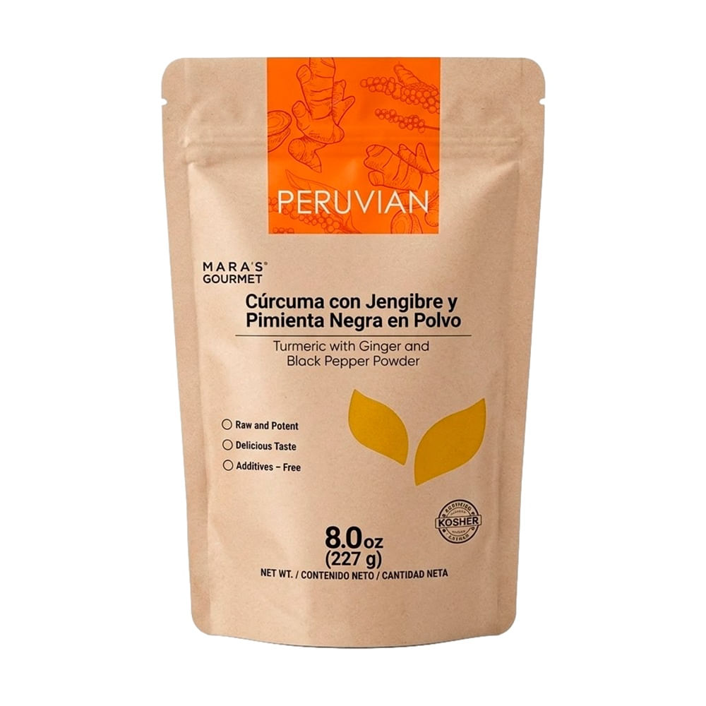 Peruvian Cúrcuma con Jengibre y Pimienta Negra en Polvo - Bolsa 227 g