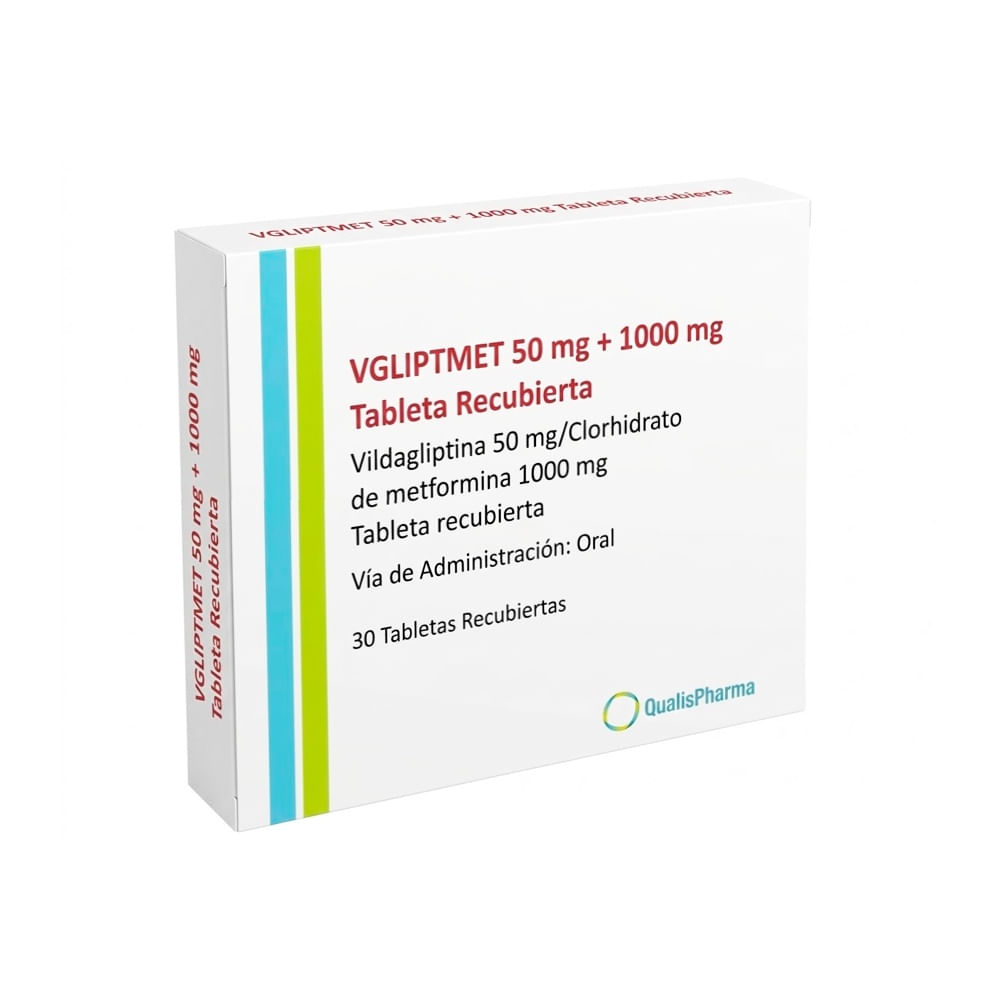 Vgliptmet 50 mg + 1 000 mg Tabletas Recubiertas - Caja 30 und