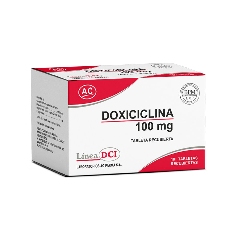 Doxiciclina 100 mg AC Tabletas Recubiertas - Blíster 10 und