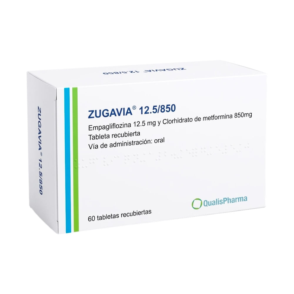 Zugavia 12.5 mg + 850 mg Tabletas Recubiertas - Caja 60 und