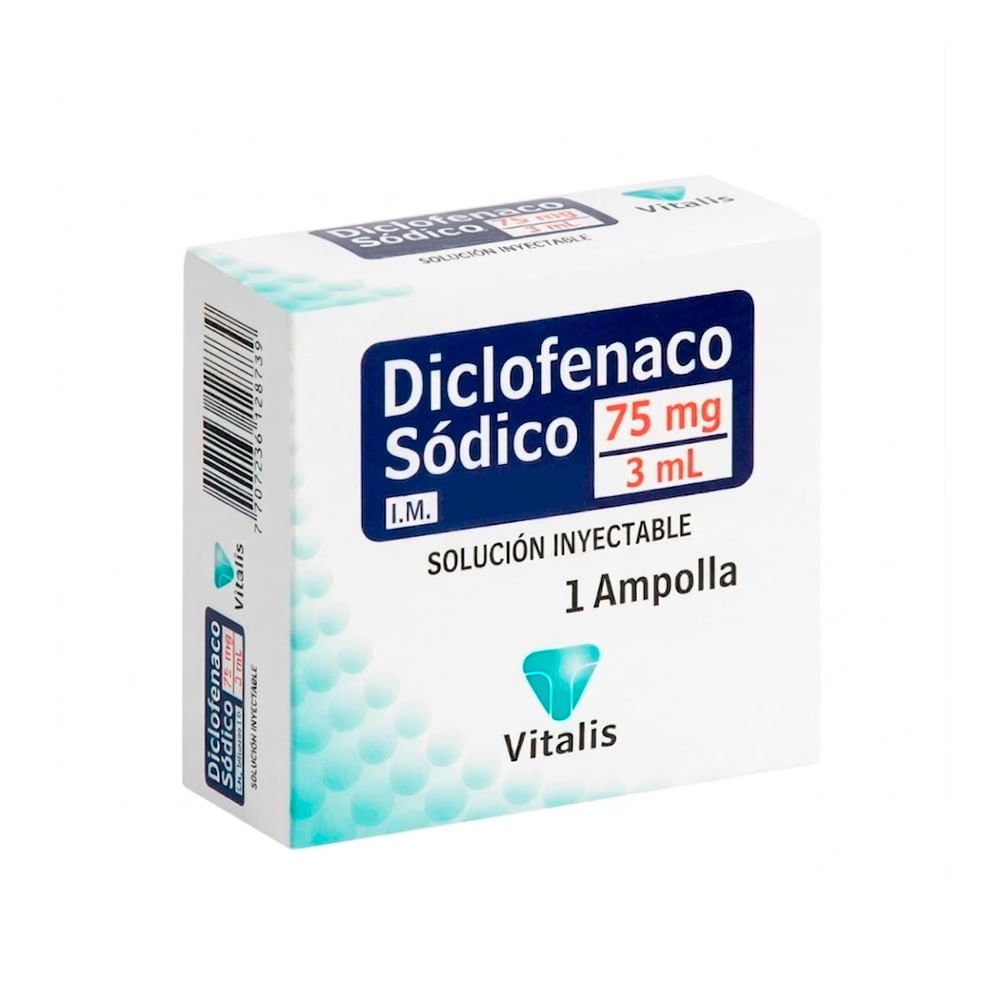 Diclofenaco Sódico 75 mg/3 ml VT Solución Inyectable - Ampolla 3 ml