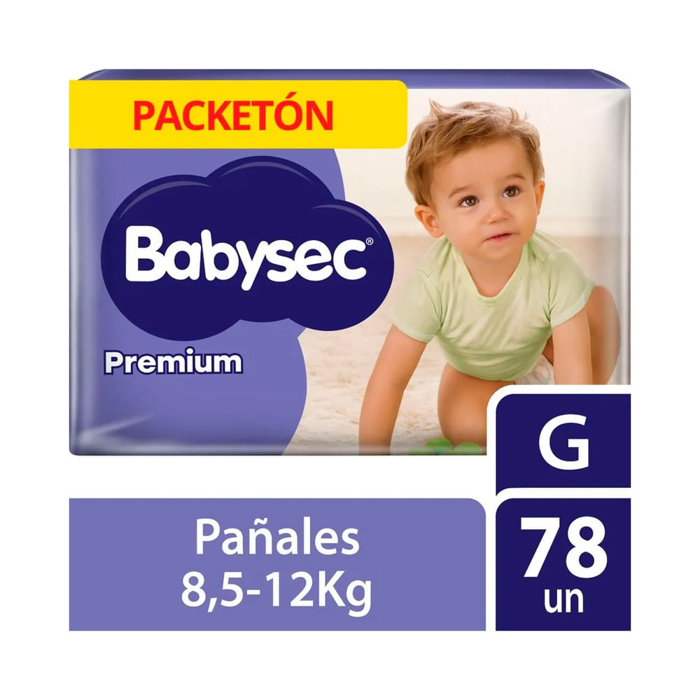 Babysec Premium Pañales para Bebé Talla G - Bolsa 78 und
