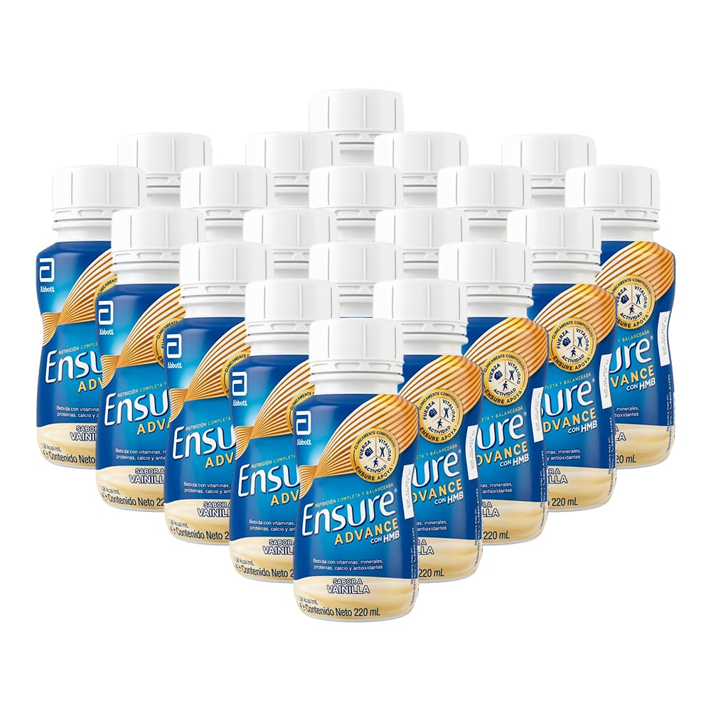 Pack x 20 Ensure Advance con HMB Bebible Sabor Vainilla 220 ml c/u