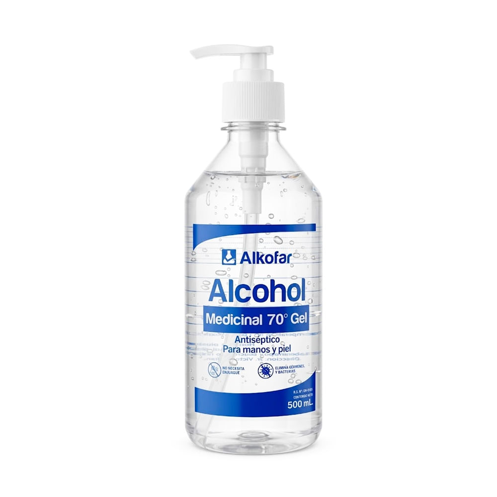 Alkofarma Alcohol en Gel 70° - Frasco 500 ml
