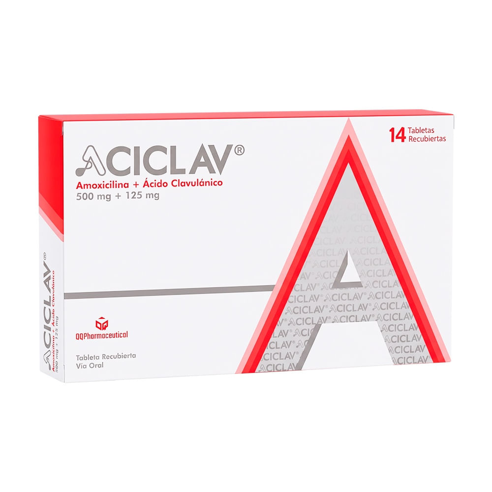 Aciclav 500 mg + 125 mg Tabletas Recubiertas - Caja 14 und