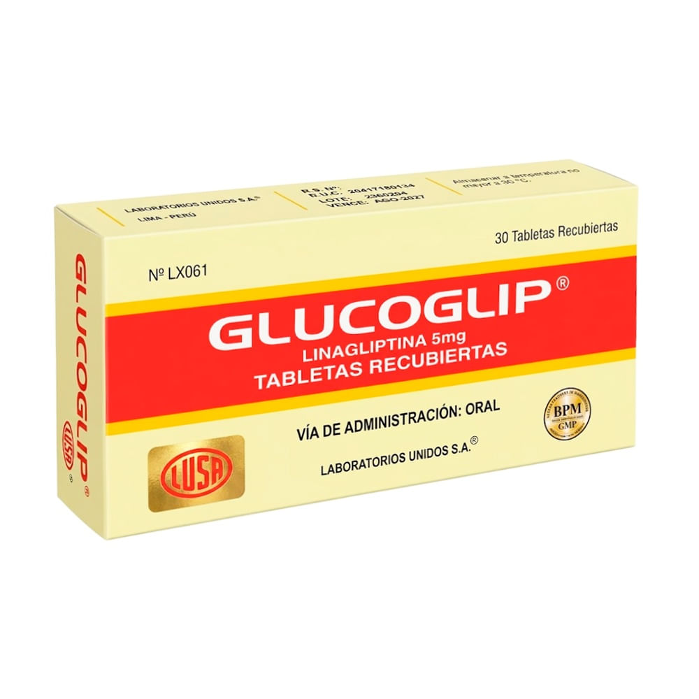 Glucoglip 5 mg Tabletas Recubiertas - Caja 30 und