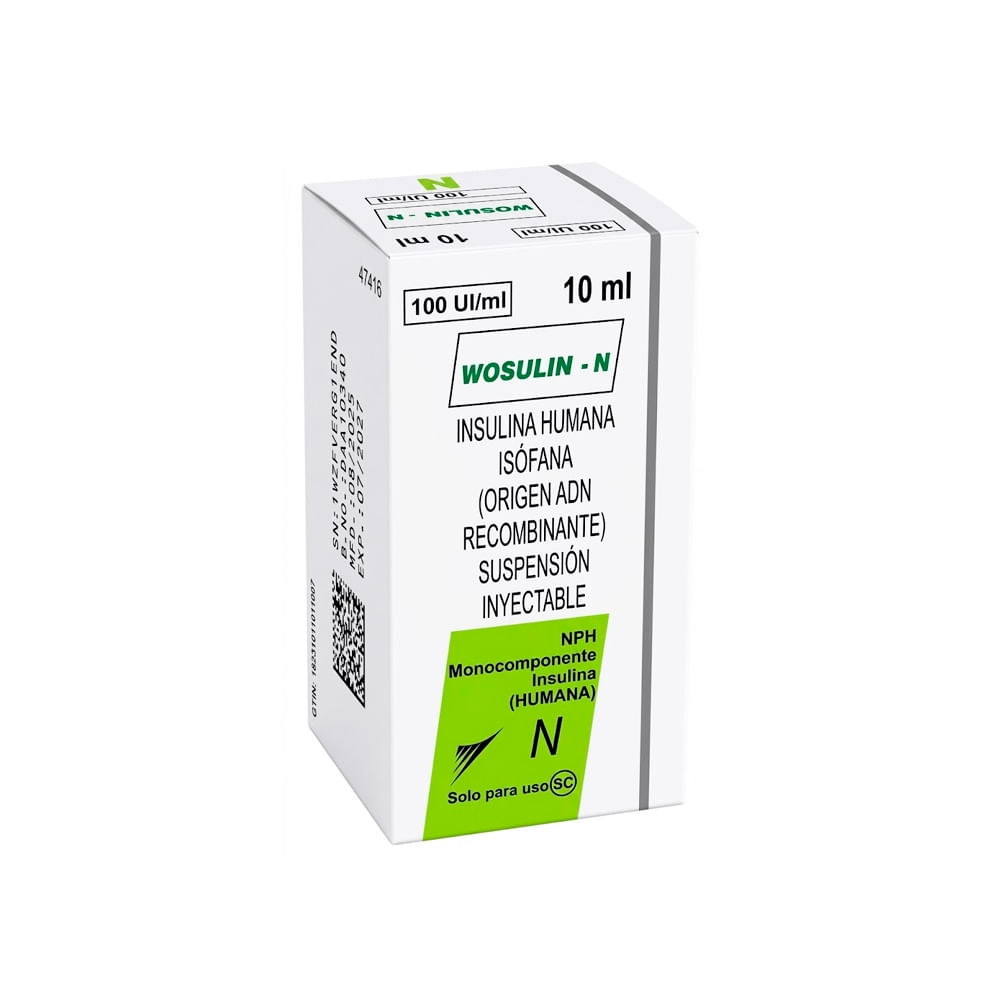 Wosulin N 100 UI/ml Suspensión Inyectable - Vial 10 ml