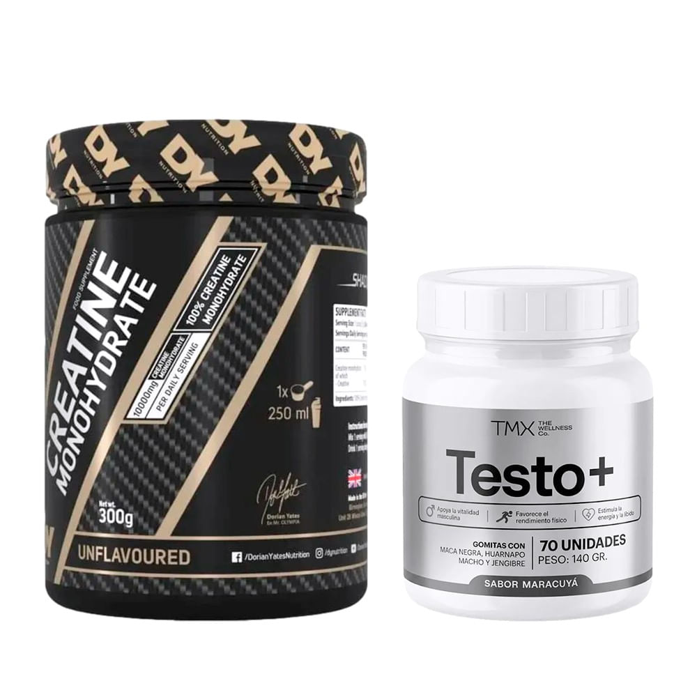Pack DY Nutrition Creatina Monohidratada 300 g + TMX Testo+ Gomitas 70 und
