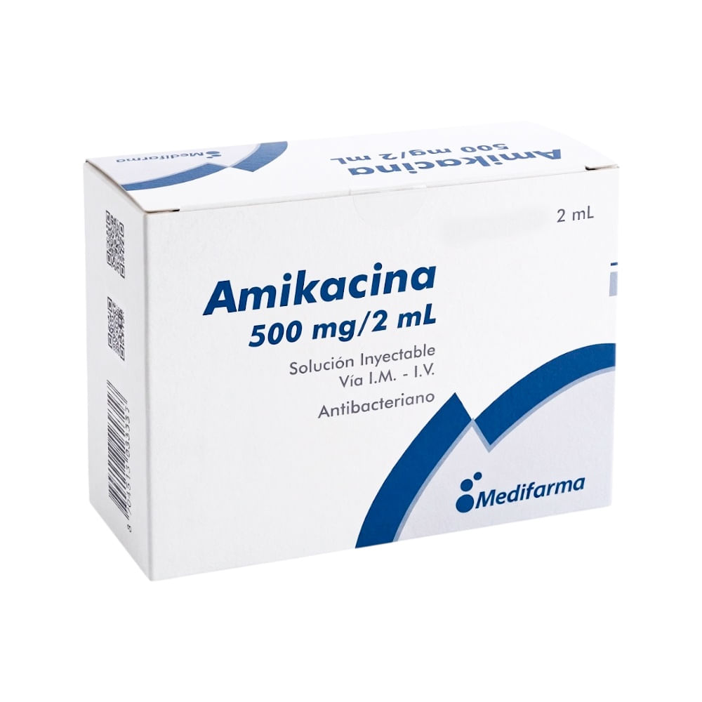Amikacina 500 mg/2 ml MF Solución Inyectable - Frasco 2 ml