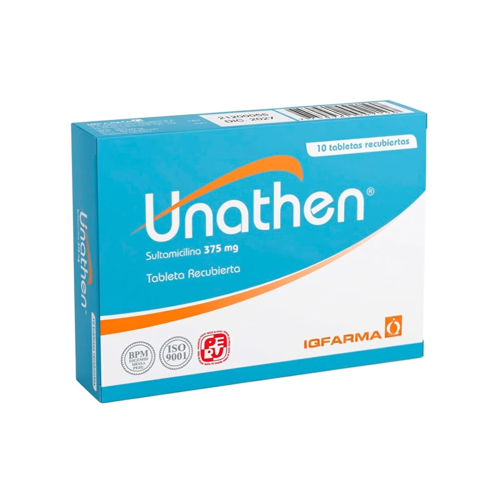 Unathen 375 mg Tabletas Recubiertas - Caja 10 und