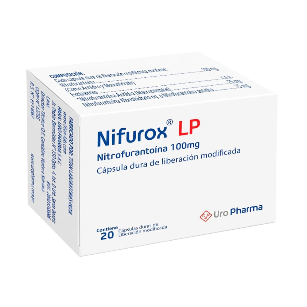 Nifurox LP 100 mg Cápsulas Duras de Liberación Modificada - Caja 20 und