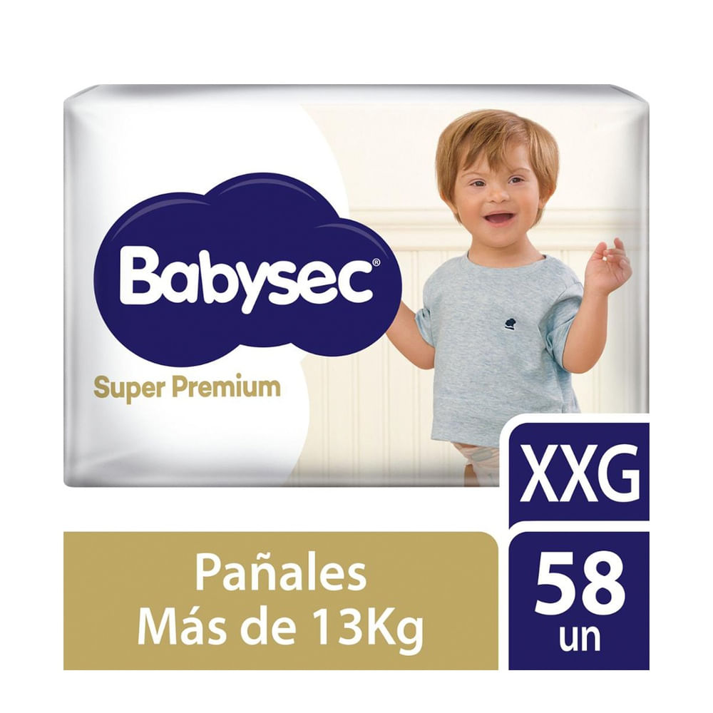 Babysec Super Premium Pañales para Bebé Talla XXG - Bolsa 58 und