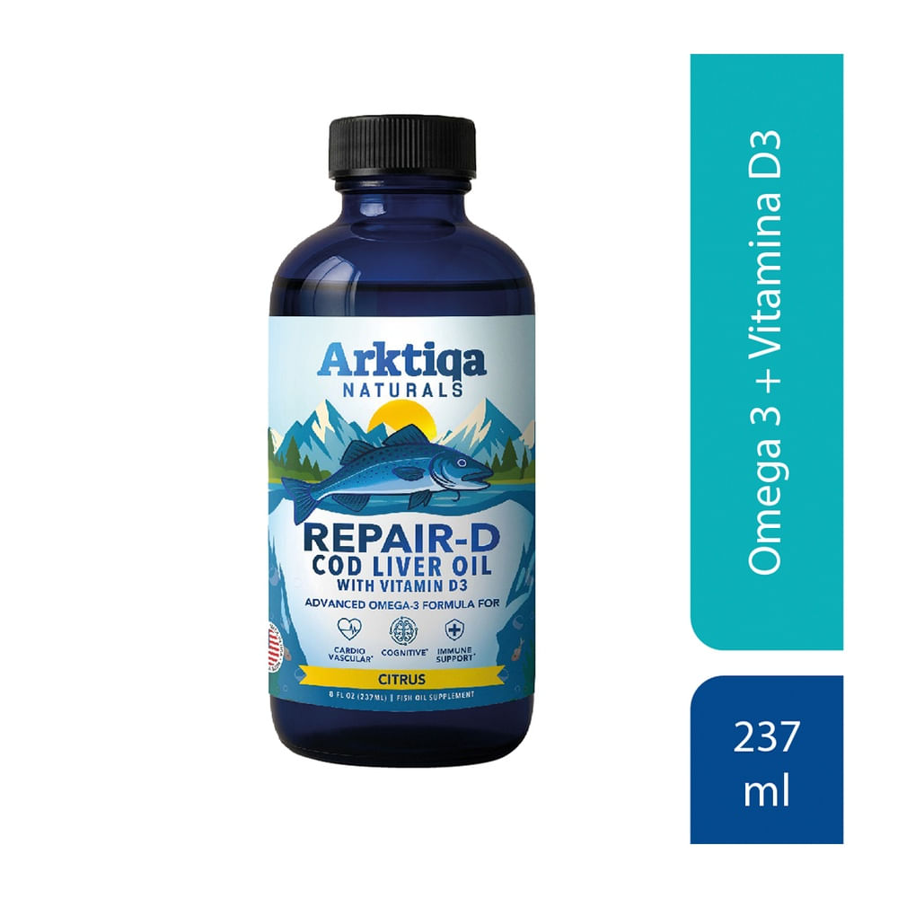 Arktiqa Naturals Repair D Cod Liver Oil Omega 3 Líquido - Frasco 237 ml